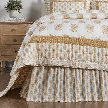 Avani Gold Queen Bed Skirt 60x80x16 VHC Brands - The Fox Decor